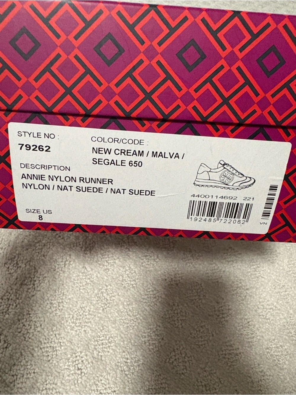 Tory Burch Annie Nylon/Nat Suede Runner - Picture 12 of 14